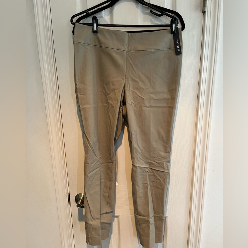 NIC+ ZOE Tan Pull on Stretch Pant - Size 12